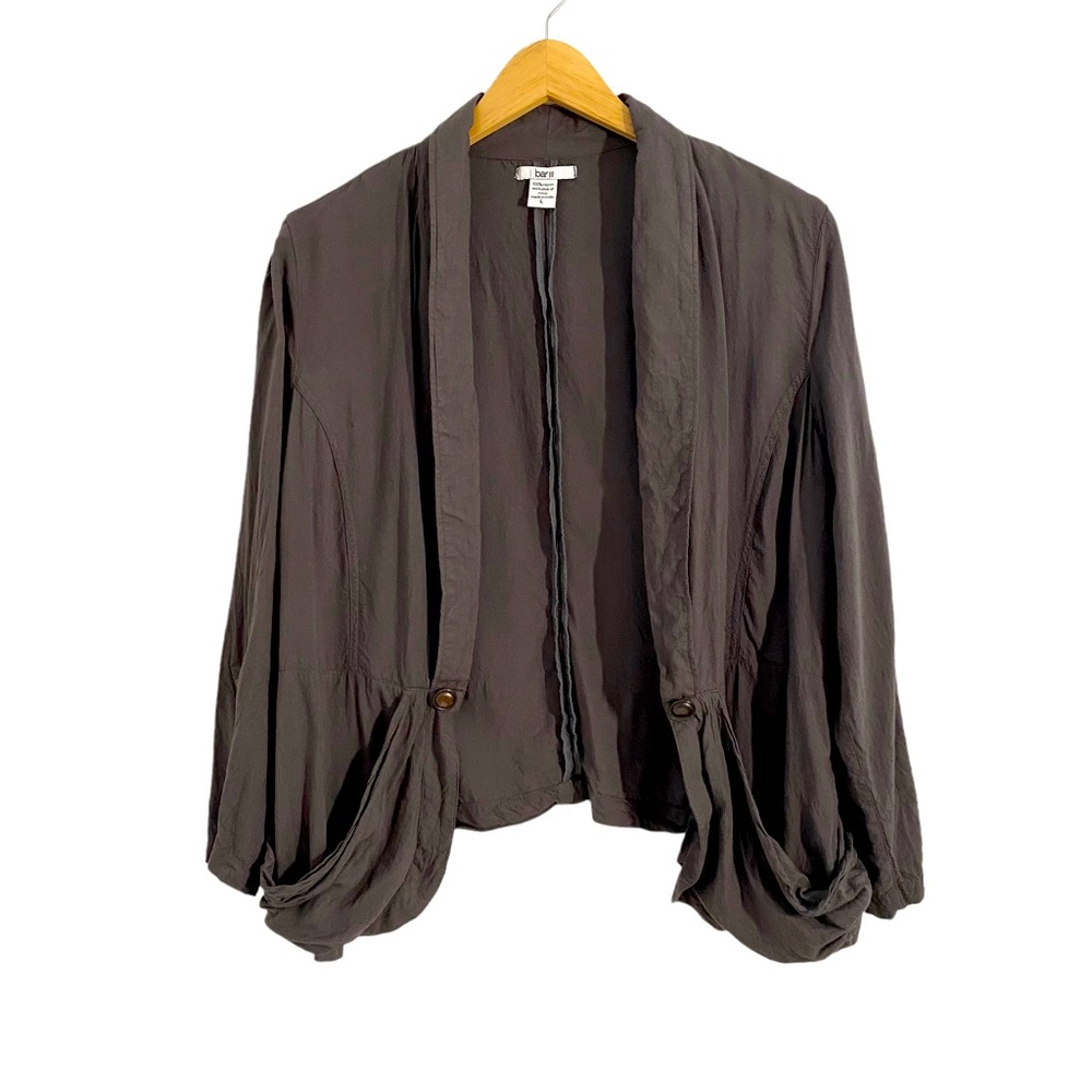 Bar III Gray Open Front Deep Side Pockets Cardigan, Size Large